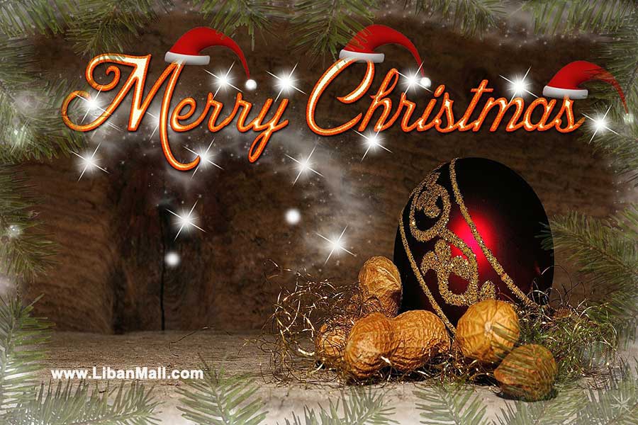 Free christmas ecard from lebanon, free greeting cards, free seasons greetings card, happy holidays card, merry christmas card
