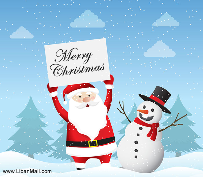 father christmas and snowman card