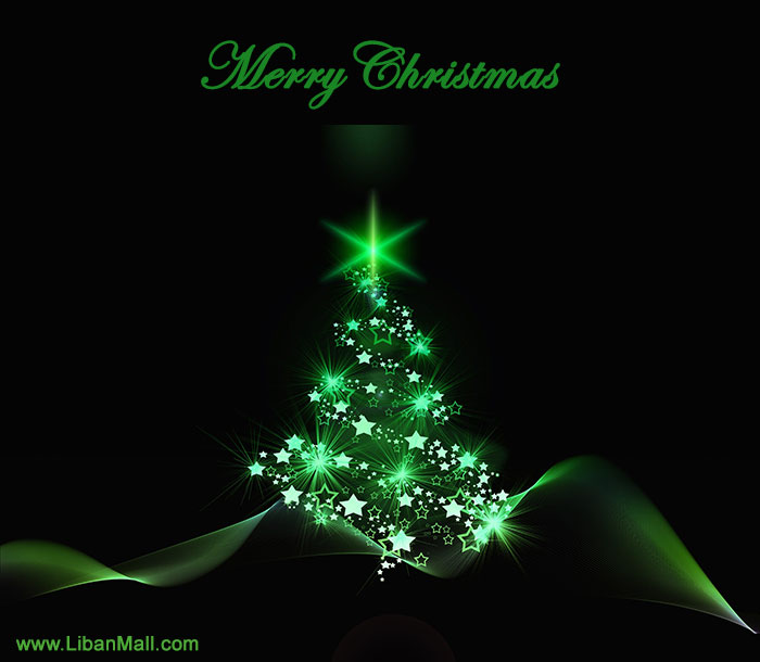 green christmas tree card