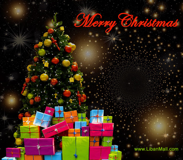 decorated christmas tree card