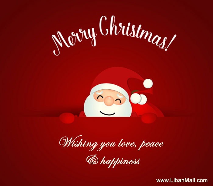 Santa Clause red christmas card